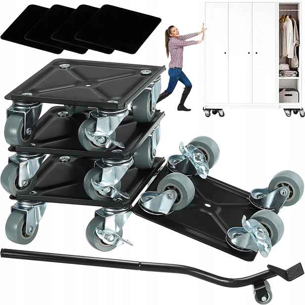 Sada Pro Přepravu Nábytku Transportní Kolečka 800 Kg 4 X Kolečka Sada