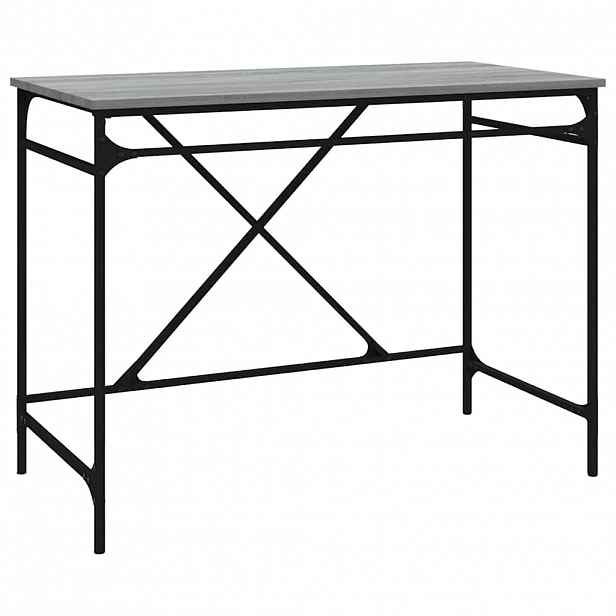 vidaXL Psací stůl šedý sonoma 100x50x75 cm kompozitní dřevo a železo