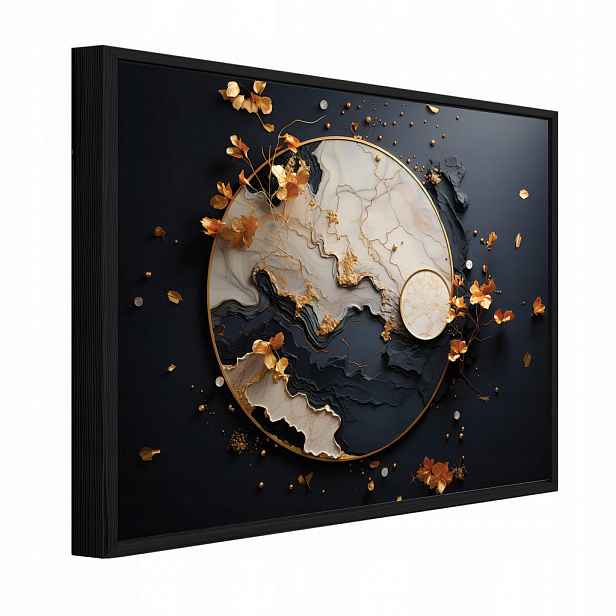 Wallarena ZARÁMOVANÉ obrazy Abstraktní Glamour Černá 100x70 cm