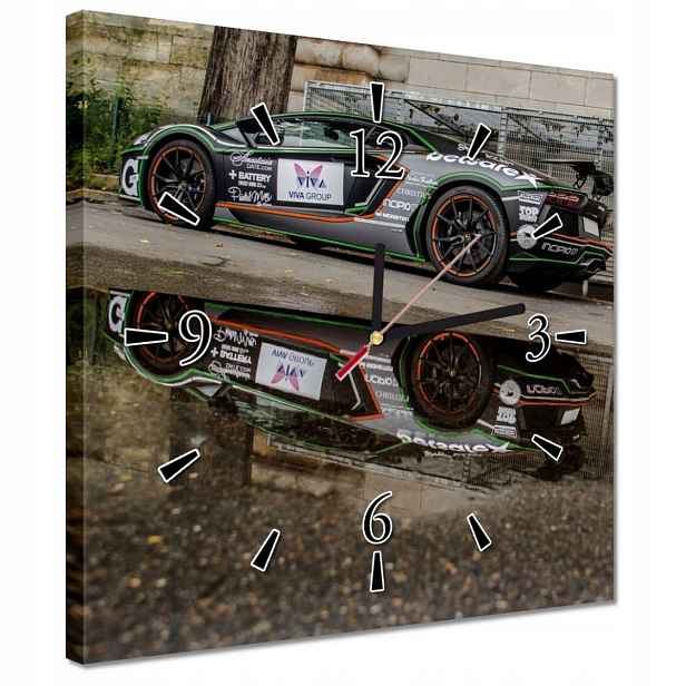 Nástěnné hodiny 30x30 Sportovní auto
