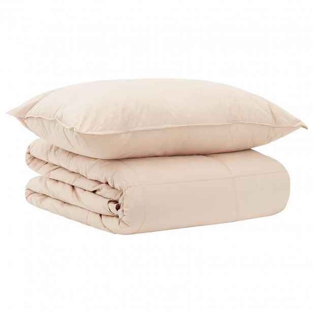 vidaXL Sada přikrývek 2 ks 135 x 200 cm Léto 1100 gsm Béžová