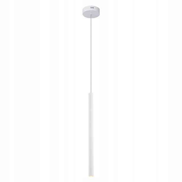 Závěsná Led lampa bodová tuba 45 cm bílá nad stůl, barový ostrov Maxlight