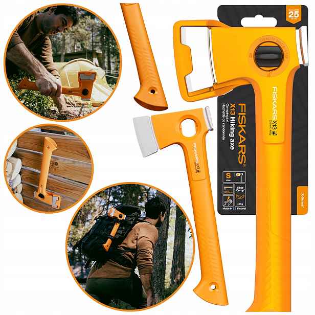 Fiskars Xseries X13 Turistická sekera, malá sekerka, sekerka na přežití