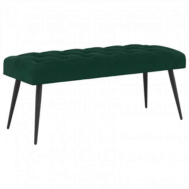 vidaXL Lavice s knoflíkovým prošíváním Tmavě zelená 110 x 40 x 46 cm