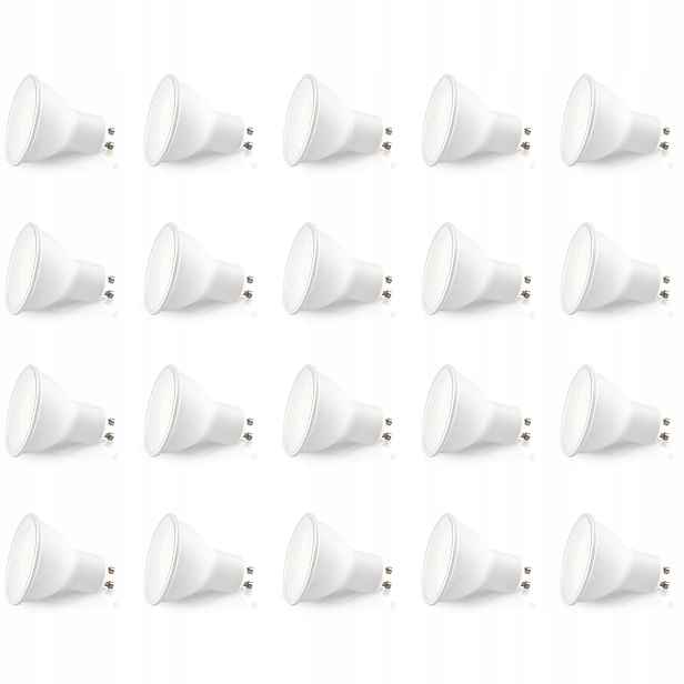 20x Led žárovka GU10 5W 4000K Neutrální barva Lls Sada 20 Ks