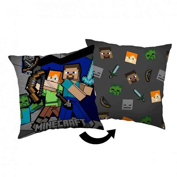 Jerry Fabrics Polštářek Minecraft Survival Mode, 40 x 40 cm