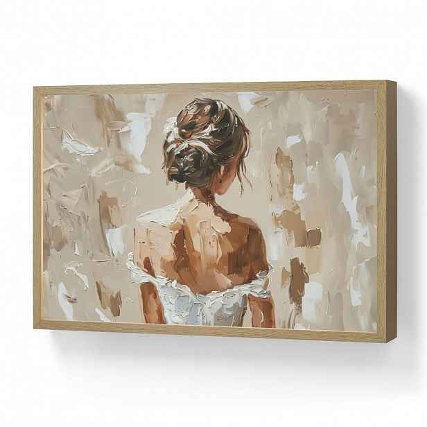 OnlyWow NÁSTĚNNÁ LAMPA S AKUMULÁTOREM Žena - malba - abstraktní - béžová - moderní 60x40 cm