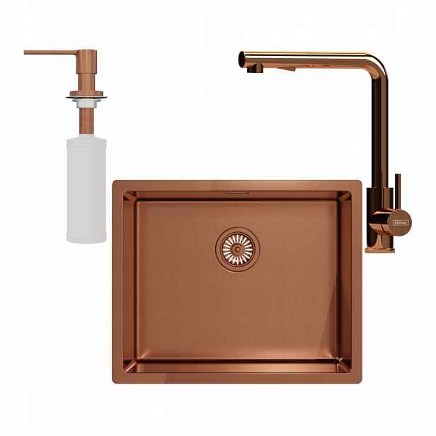 Sada Kernau 2. dřezová baterie dávkovač barva copper