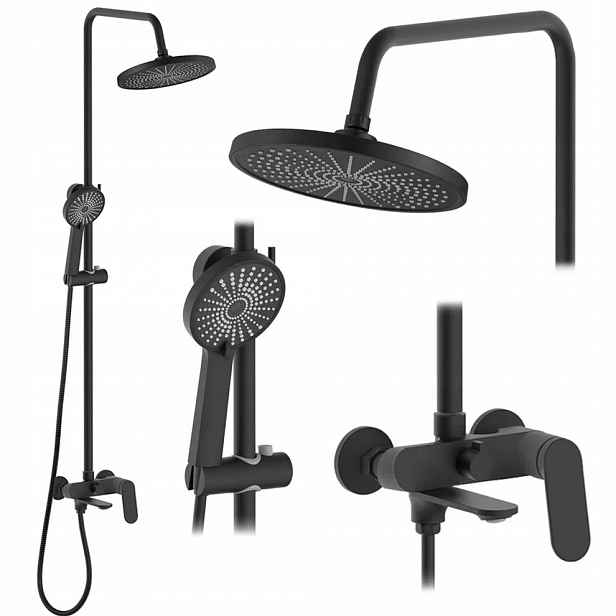 Sprchový Set Černý Mat Sprchový Set Rea Marco Black Mat
