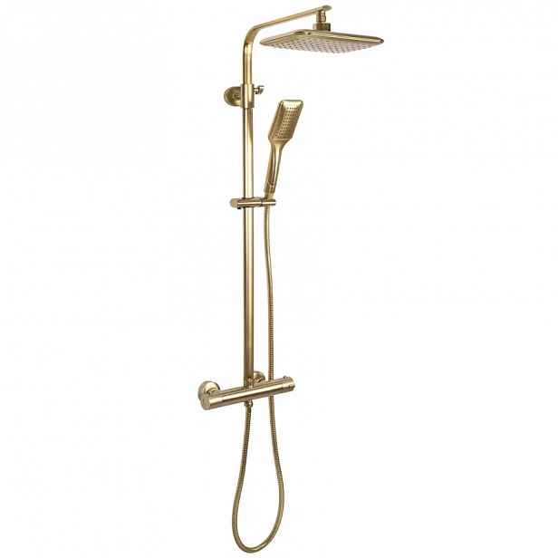 Sprchový set s termostatem Rea Tom kartáčované zlato 74 - 112 cm