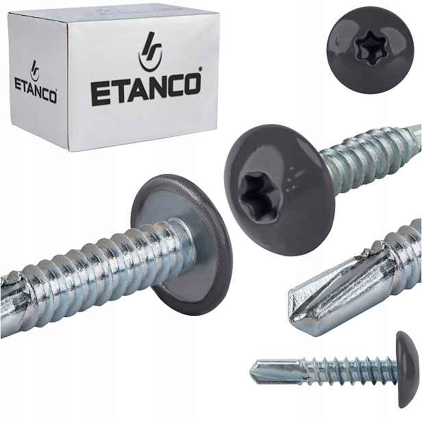 Šrouby do kovu Torx 5 mm 5,5 x 25 mm Ral 7024 500 ks Etanco GT5 Ph