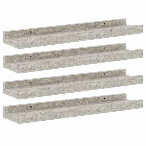 vidaXL Nástěnné police 4 ks betonově šedé 40 x 9 x 3 cm