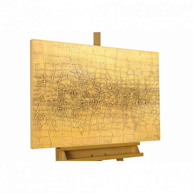 KUNSTLOFT RUČNĚ MALOVANÝ AKRYLOVÝ OBRAZ ŽLUTÝ, 100/75 CM