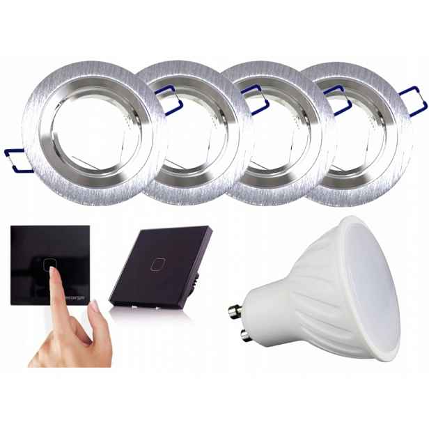 Sada Halogenové Led svítidlo 4x Vypínač Žárovky