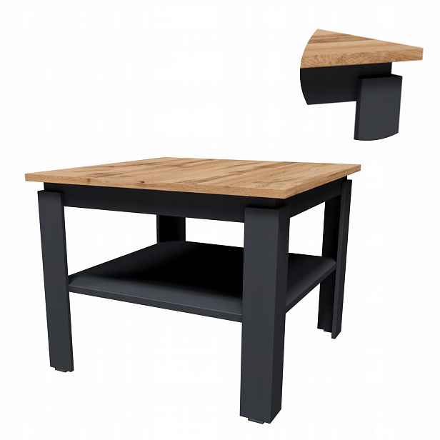 Lavička CR3-STERN grafit-wotan konferenční stolek 55 cm do kanceláře obývacího pokoje čekárny