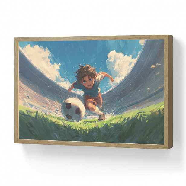 OnlyWow NÁSTĚNNÁ LAMPA S AKUMULÁTOREM Stadion - Fotbalista - Míč 60x40 cm