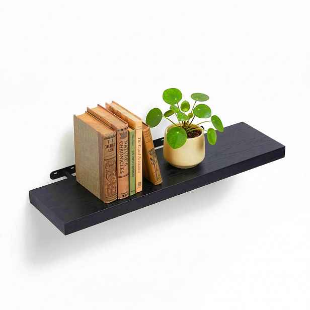 Relaxdays POLICE Černá nástěnná MDF kovový držák 100 cm