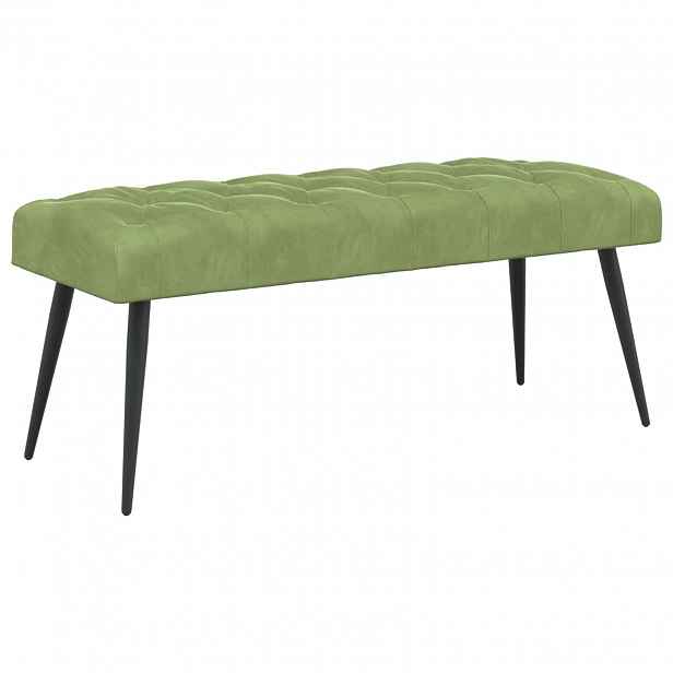vidaXL Lavice s knoflíkovým prošíváním Světlá zelená 110 x 40 x 46 cm