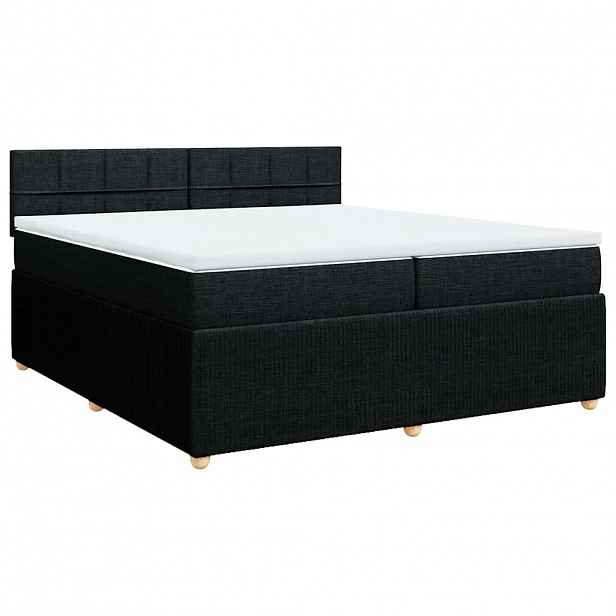 vidaXL Box spring postel s matrací černá 200x200 cm textil