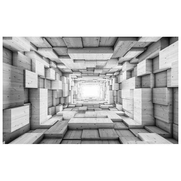 Fototapeta Chodba Dřevěné bloky Iluze prostoru vinyl 208x146 lepidlo