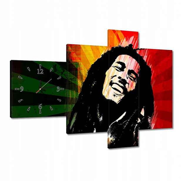 Hodiny 100x70 Bob Marley Reggae