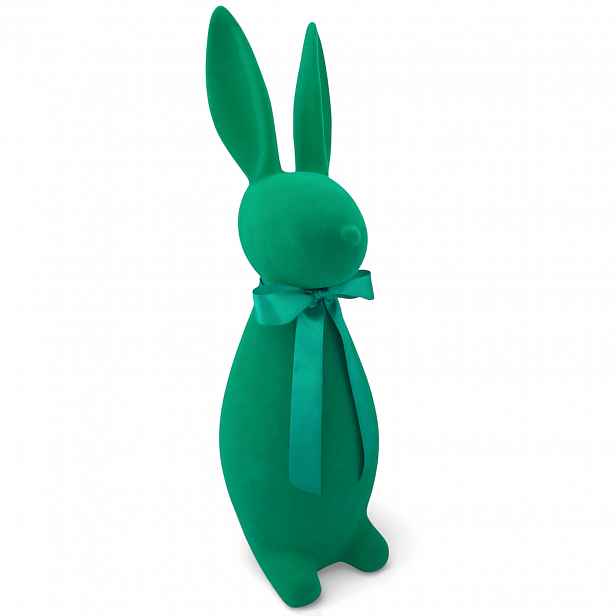 Velký Velikonoční Králík 70 cm Zelený Velurový Vánoční Dekorace Figurka
