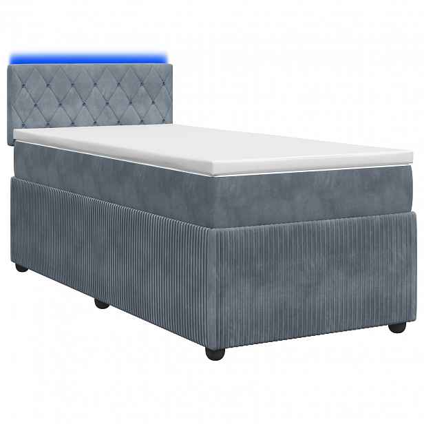 vidaXL Postel boxspring s matrací s čelo Tmavě šedá 90 x 190 cm Samet