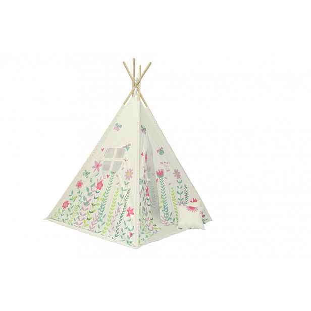 Bílé dětské teepee FLOWERS