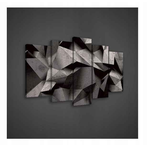 Obraz 100x60 Geometrie abstrakce polyptych moderní umění 3D šedá