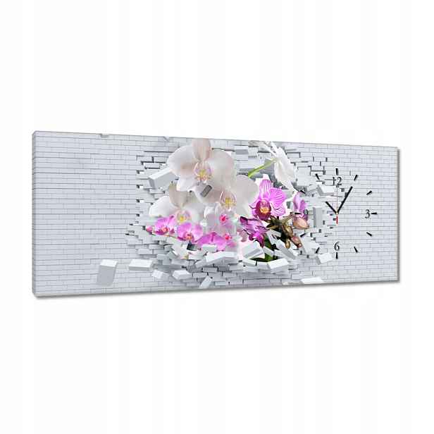 Hodiny 100x40 Orchidej ve zdi