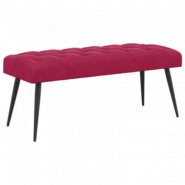 vidaXL Lavice s knoflíkovým prošíváním Víno Červené 110 x 40 x 46 cm