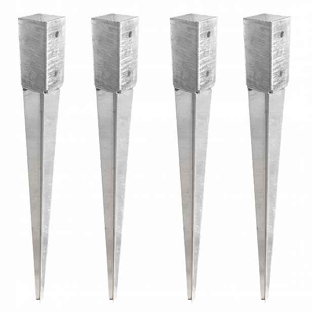 4 Ks Základna sloupku zapichovací 70 mm, kotvící kolík zapichovací,