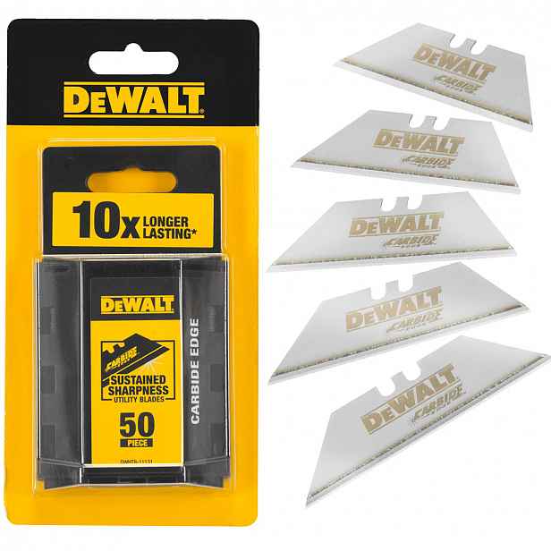 Trapézové čepele pro nože Carbide DeWALT 50 kusů