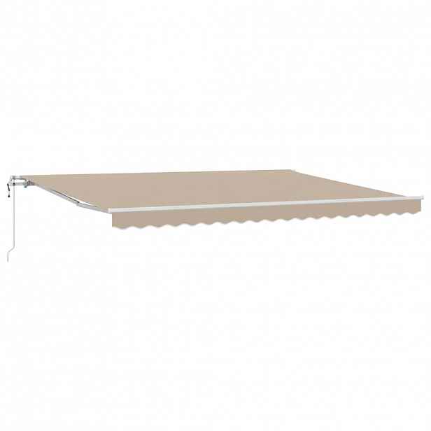 vidaXL Stahovací markýza Béžová 450 × 350 cm Látka a hliník
