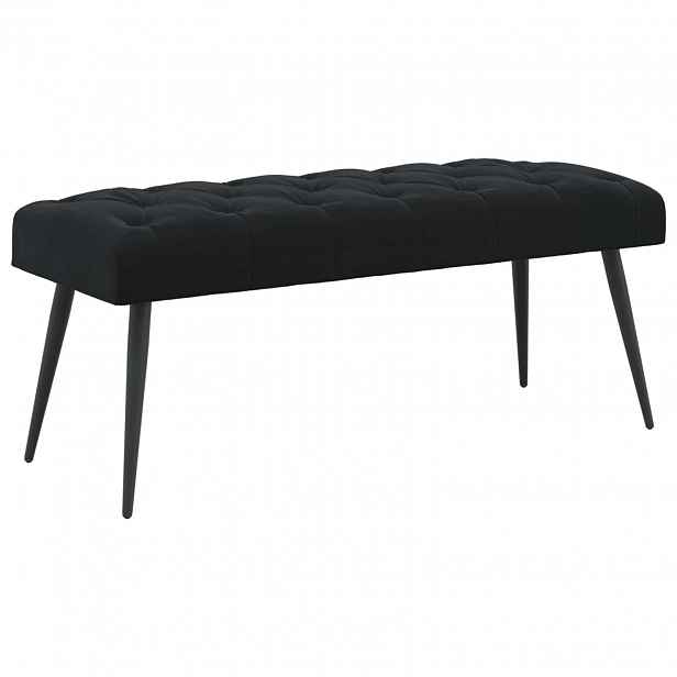 vidaXL Lavice s knoflíkovým prošíváním Černá 110 x 40 x 46 cm Samet