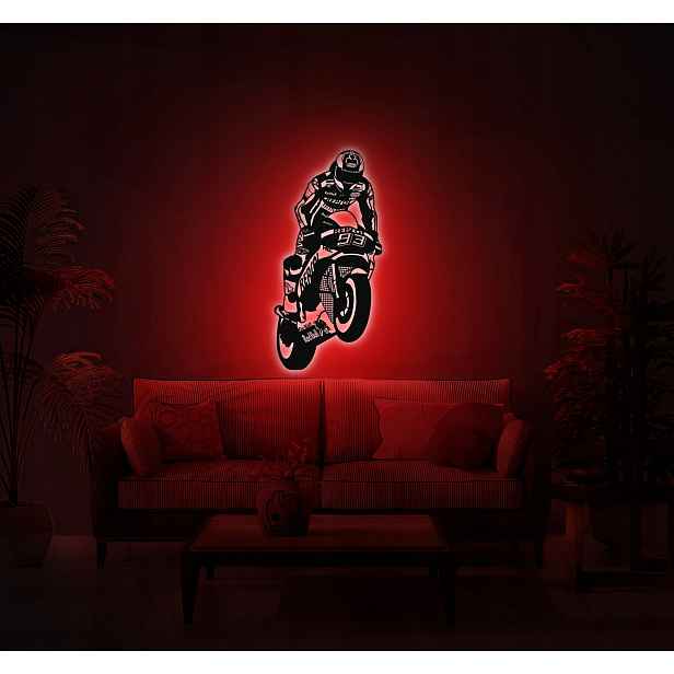 Dřevěný obraz Motocykl Noční Lampa Led
