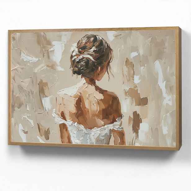 OnlyWow NÁSTĚNNÁ LAMPA S AKUMULÁTOREM Žena - malba - abstraktní - béžová - moderní 90x60 cm