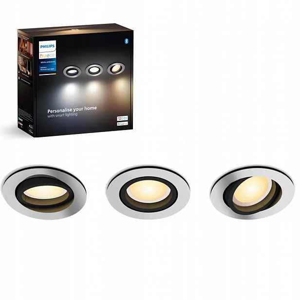 Podomítkové Led svítidlo 3x4.2W Cct kulaté, pohyblivé Philips Hue