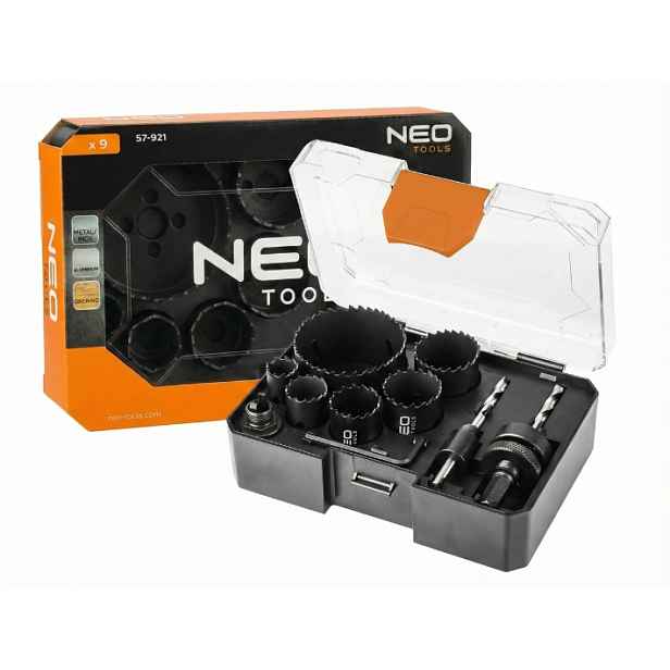 Sada děrovaček Bi-metalové děrovačky Co8% 19 25 30 35 40 68 mm 9el. Neo