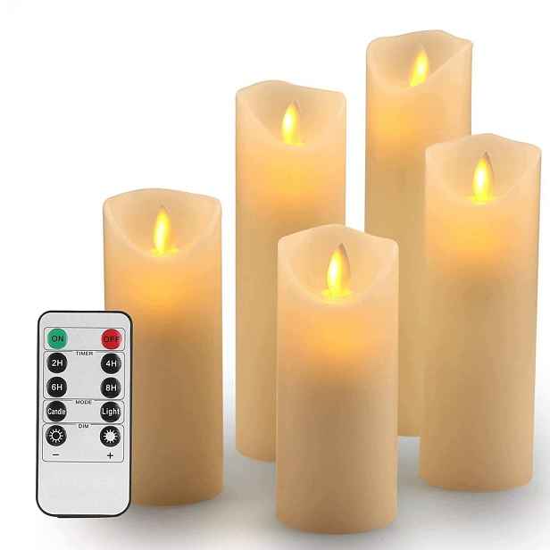Sada 5 Led Svíček S Efektem Plamene, Usb, Vosk Ovladače