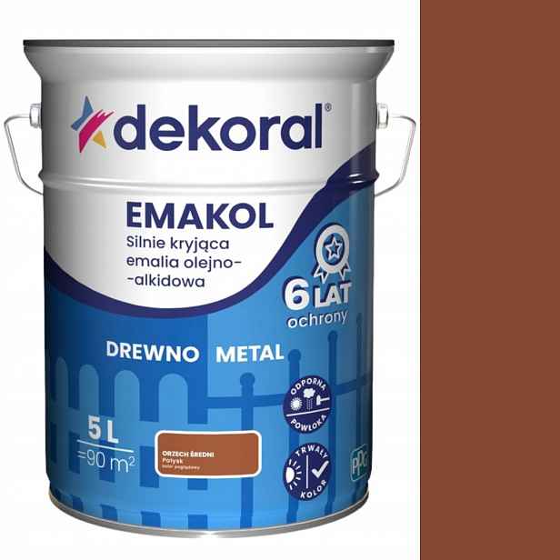 Dekoral Smalt Emakol Strong 5 L Ořech Střední Lesk