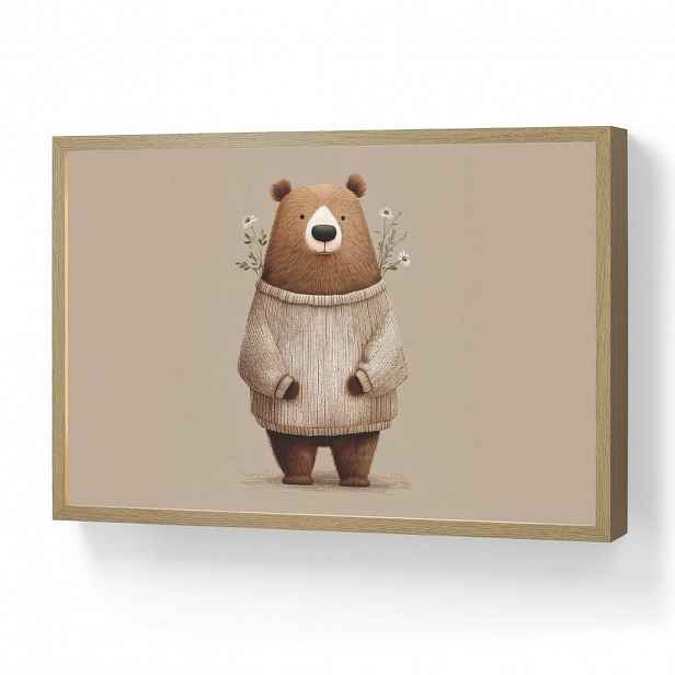 OnlyWow DOBÍJECÍ NOČNÍ LAMPIČKA Medvěd - Bílé květy - Cosy 60x40 cm