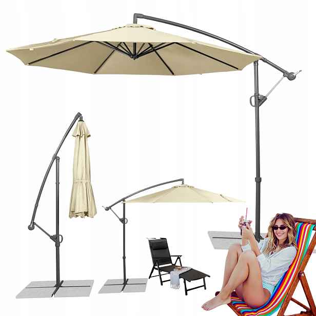 Slunečník velký závěsný Livarno Home 300x258 cm béžový