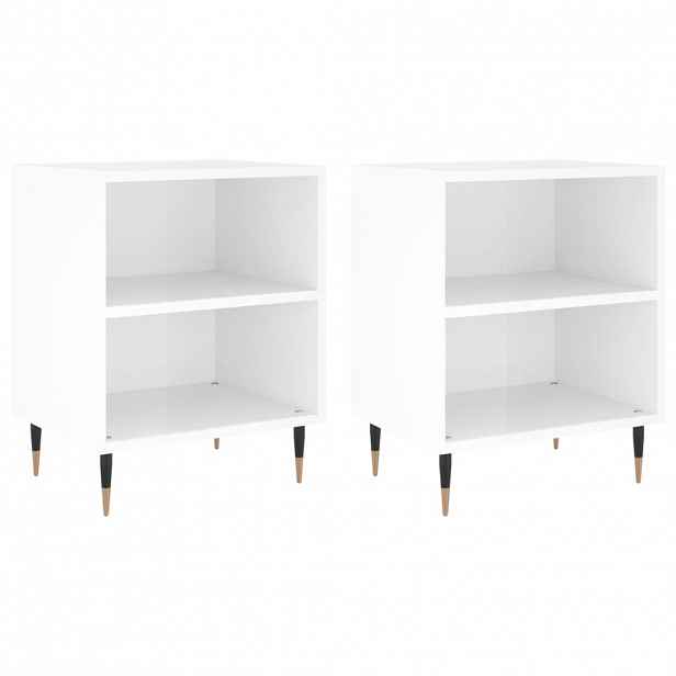 vidaXL Noční stolky 2 ks bílé vysoký lesk 40x30x50 cm kompozitní dřevo