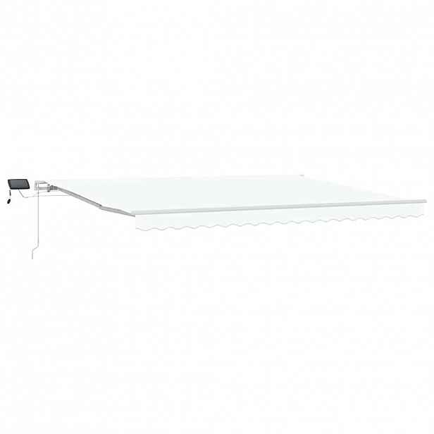 vidaXL Stahovací markýza Bílá 450 × 350 cm Látka a hliník