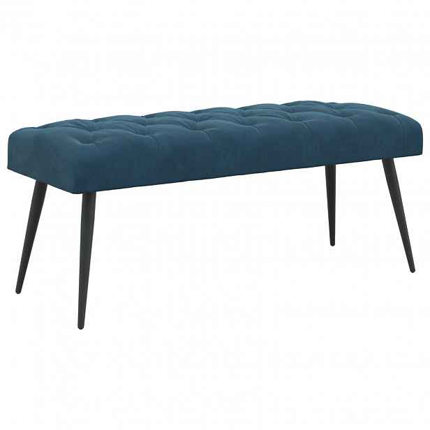 vidaXL Lavice s knoflíkovým prošíváním Modrá 110 x 40 x 46 cm Samet