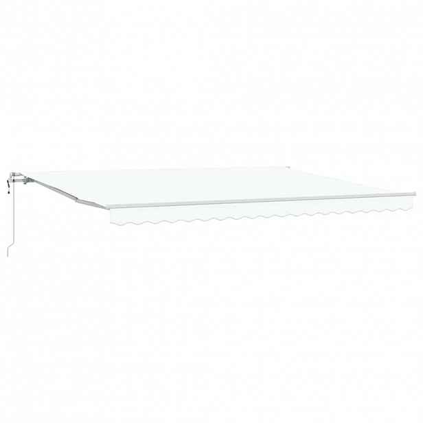 vidaXL Stahovací markýza Bílá 450 × 350 cm Látka a hliník