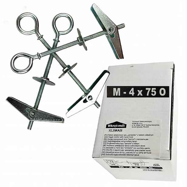 Pružinová kotva s očkovým hákem M-o 4x75 mm 50 Ks.
