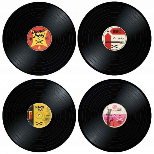 Stolní Podložky – Retro Vinylová Deska – Pod Talíř, Vázu, Hrnec Na Stůl