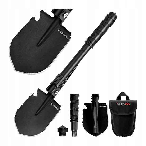 Youngdo Skládací Saperka 10v1 Ocel 420 42,5 cm Kempingová turistická +Pouzdro
